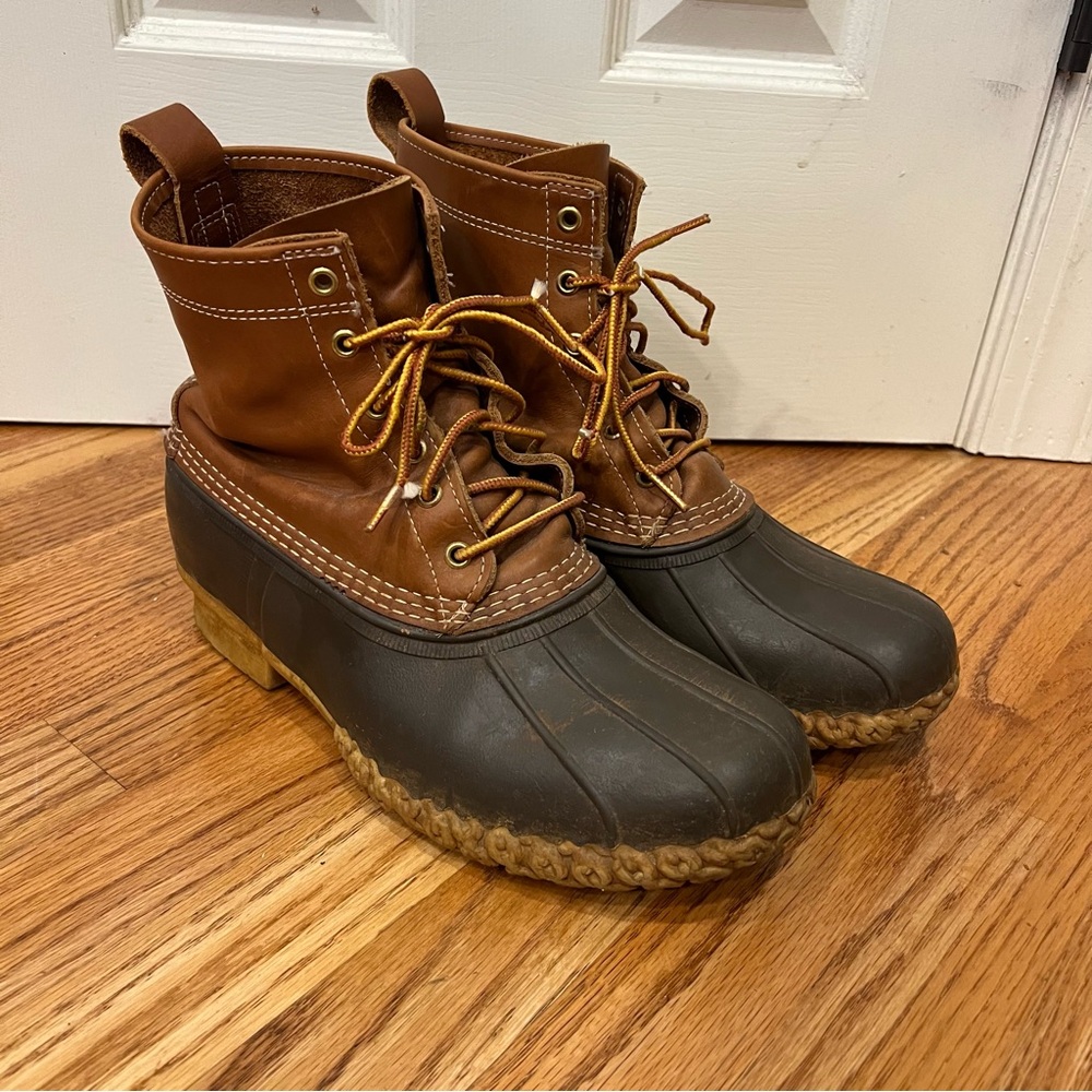 VINTAGE L.L. Bean Boots LL Bean Duck Boots 10 Wide Rain Rubber Leather